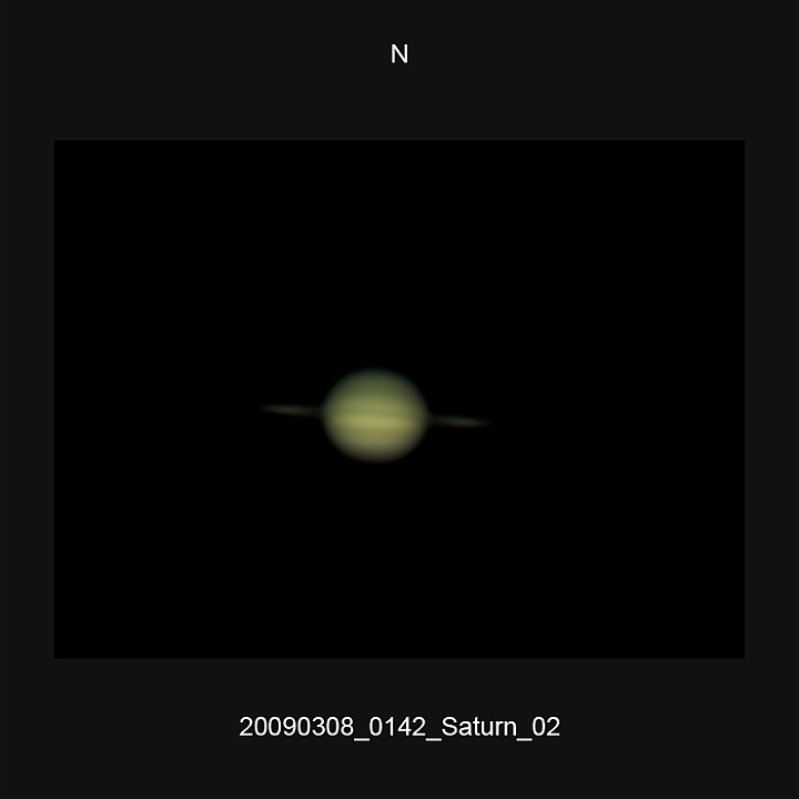 20090308_0142_Saturn_02.JPG -   Newton d 309,5 / af 5730 (Barlow) Phillips 740K UV-IR-Cut filter 640x480 AVI-800 (15 frames/s) Giotto, A-PS-CS3  