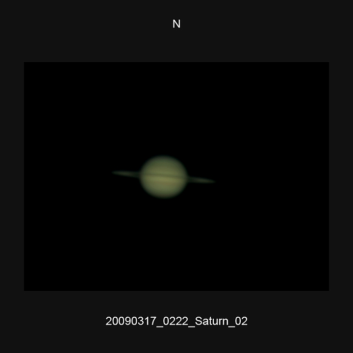 20090317_0222_Saturn_02.JPG -   Newton d 309,5 / af 5730 (Barlow) Phillips 740K UV-IR-Cut filter 640x480 AVI-800 (15 frames/s) Giotto, A-PS-CS3  