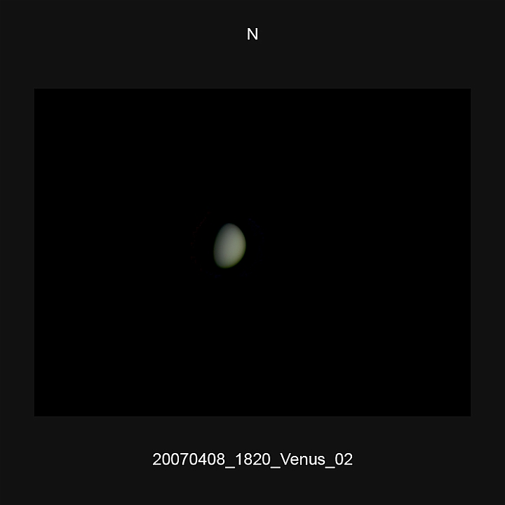 20070408_1820_Venus_02.JPG -   Newton d 309,5 / af 5730 (Barlow) Phillips 740K UV-IR-Cut filter 640x480 AVI-1000 (15 frames/s) Giotto, A-PS-CS3  