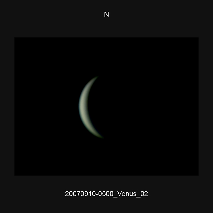 20070910_0500_Venus_02.JPG -   Newton d 309,5 / af 5730 (Barlow) Phillips 740K UV-IR-Cut filter 640x480 AVI-1000 (15 frames/s) Giotto, A-PS-CS3  